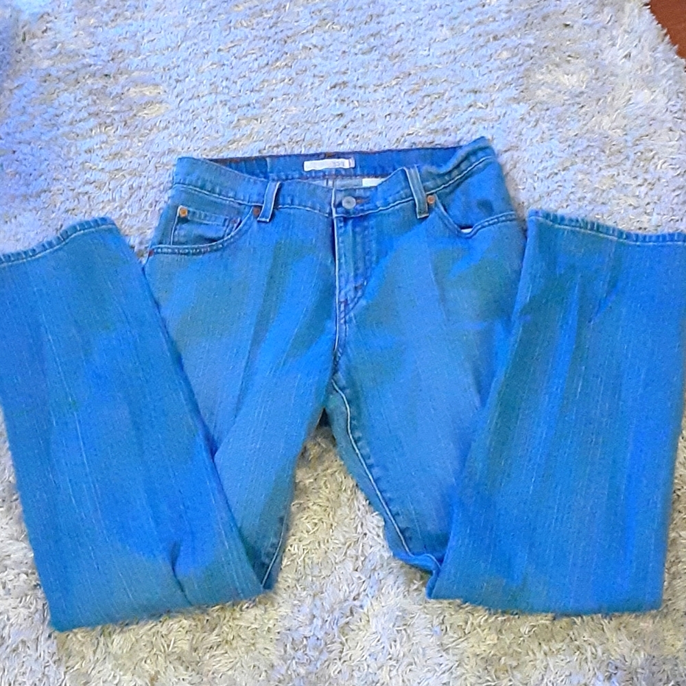 Levi's 550 relaxed tapered classic 5 pocket blue jeans stretch size 6M EUC…